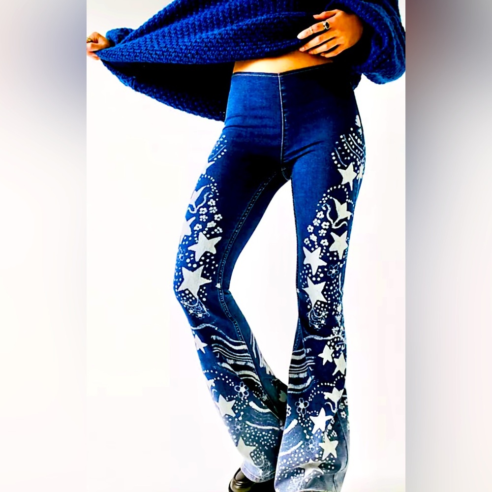 Anna Sui x Free People pull on flare leg jeans - Size 26 - Brand new with tags